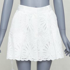 SELF PORTRAIT 2024 Weiße, breite, hohe Taille-Shorts mit Blumenmuster Englisch UK6 XS