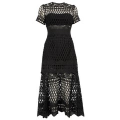 Self-Portrait Black Cut Out Layered Dress Size S