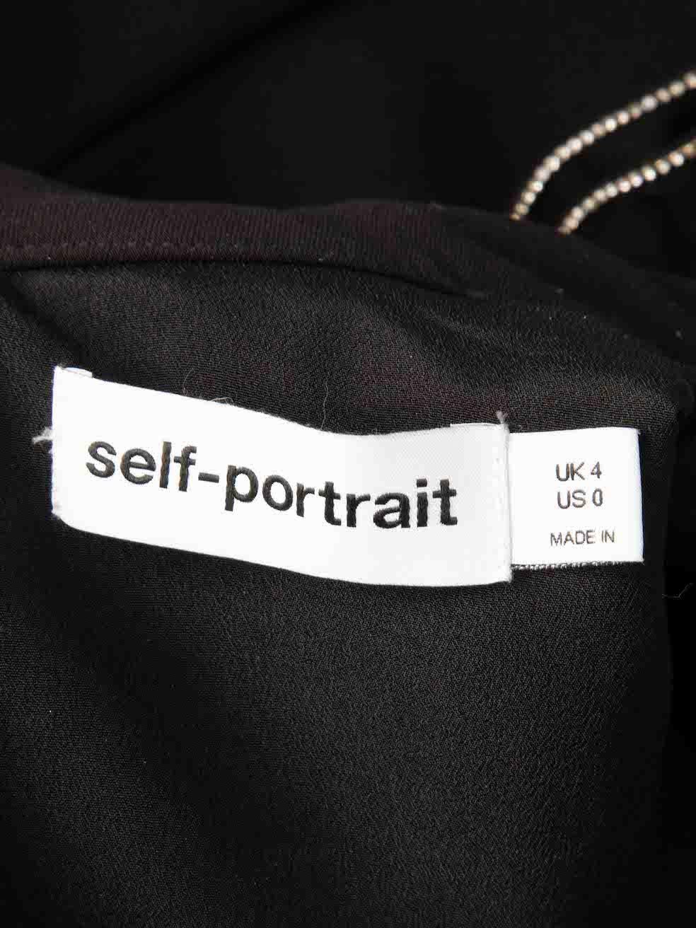 Women's Self-Portrait Black Embellished Mini Dress Size XXS For Sale