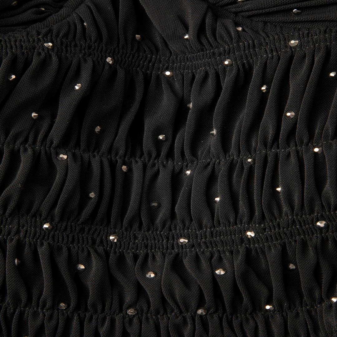 Self-Portrait Black Embellished Polka Dot Top Size L In Good Condition In London, GB