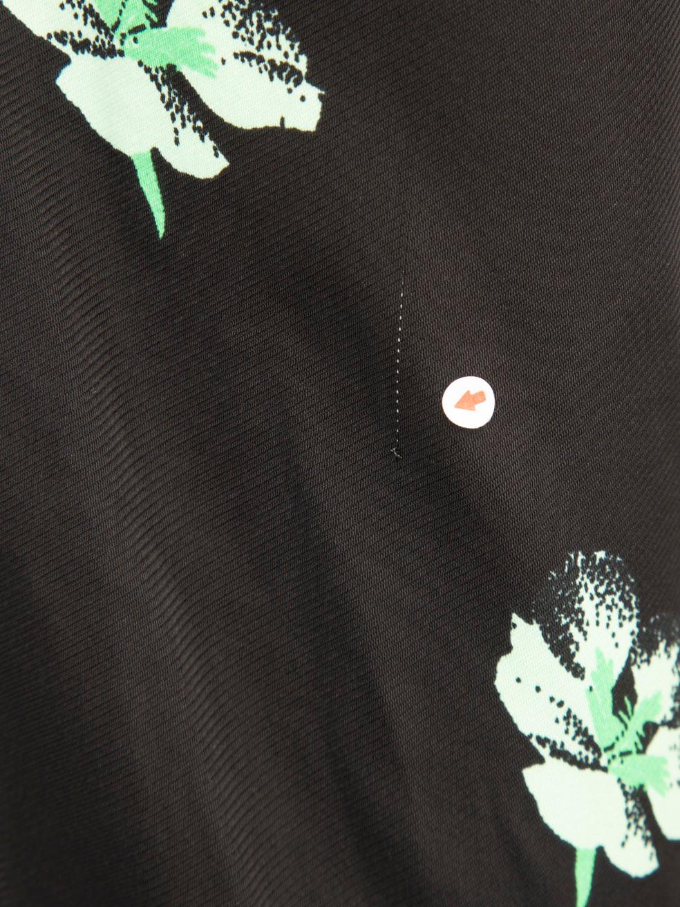 Self-Portrait Black Floral Print Long Sleeve Top Size S For Sale 3