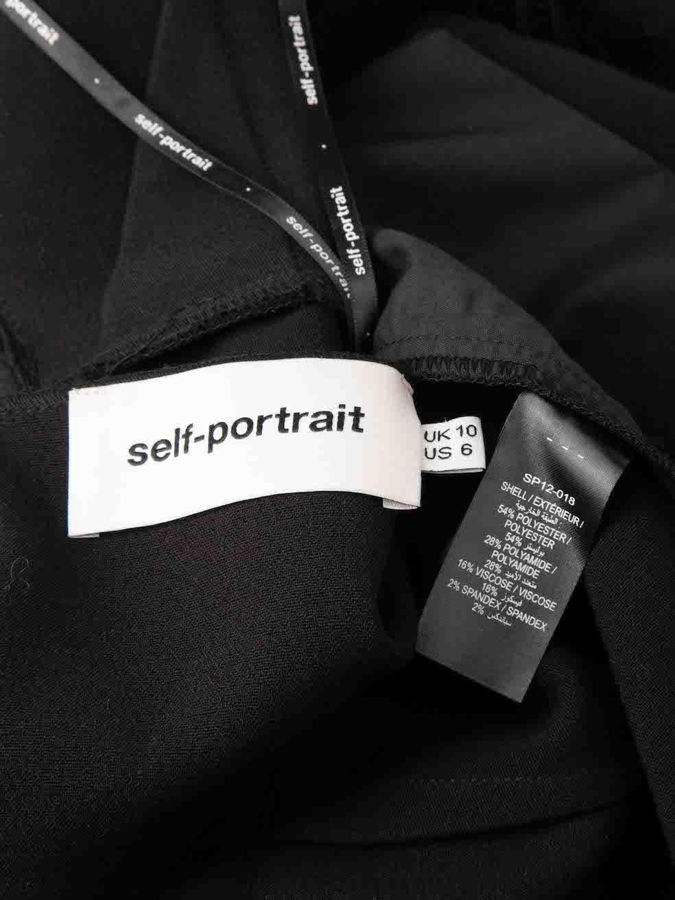 Women's Self-Portrait Black Hall Lace Panelled Jumpsuit Size M