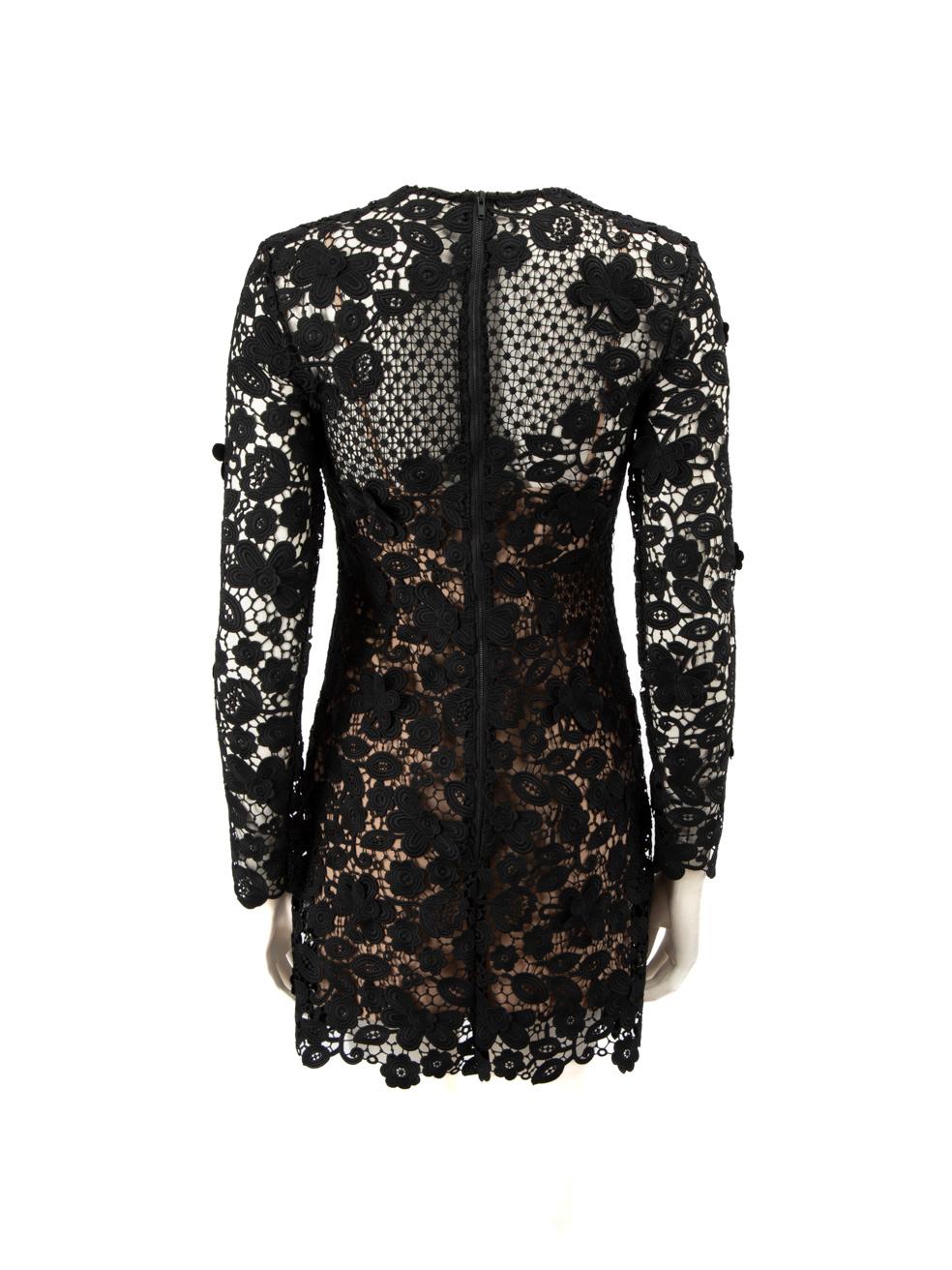 Self-Portrait Black Lace Mini Dress With Slip Size XS In Good Condition For Sale In London, GB