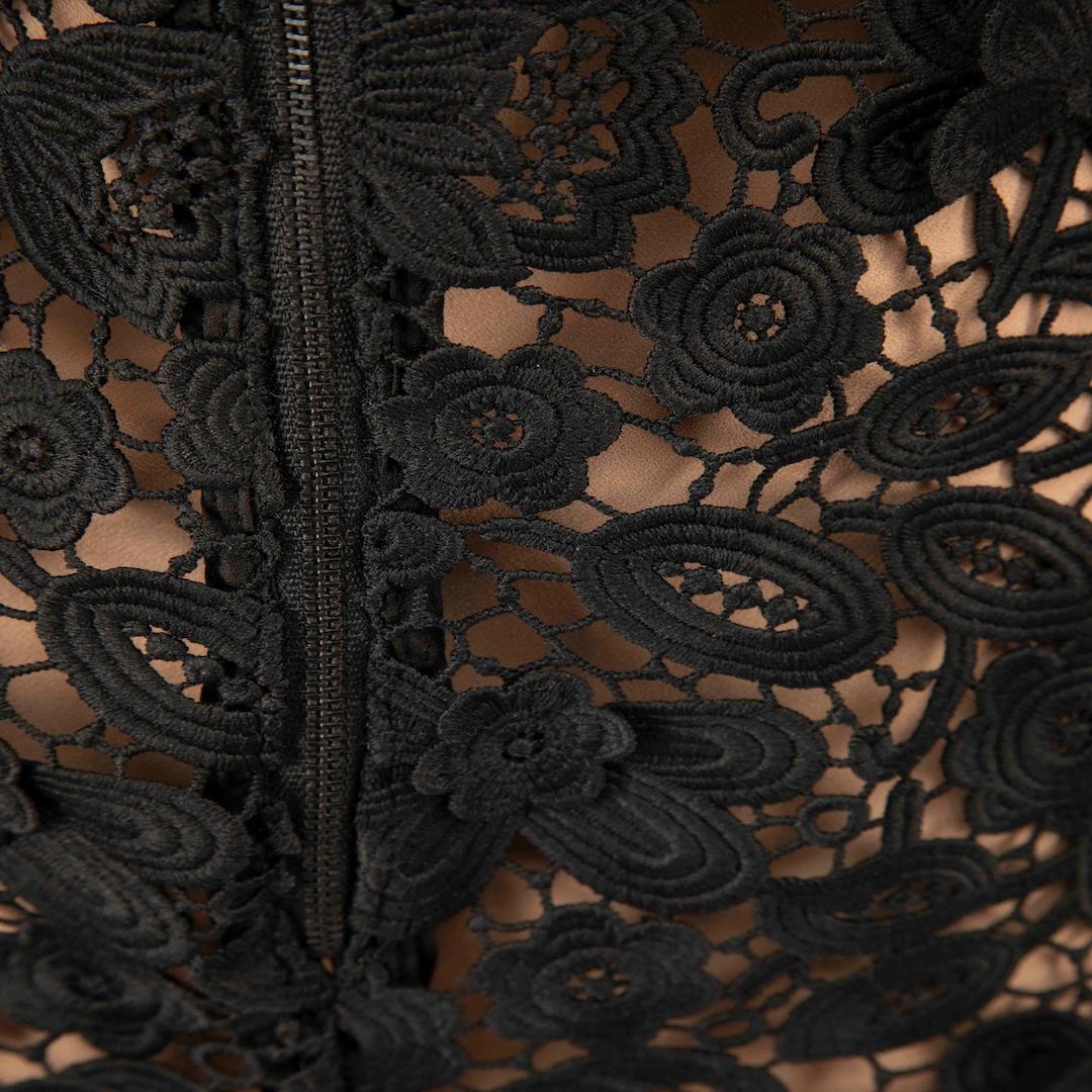 Women's Self-Portrait Black Lace Mini Dress With Slip Size XS For Sale