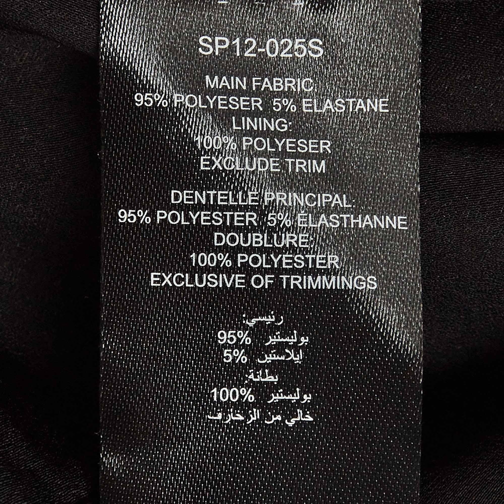 Self-Portrait Black Sequined Crepe Midi Skirt M 1