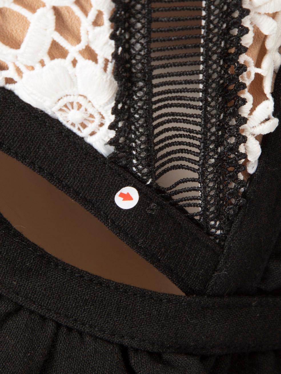 Self-Portrait Schwarz-Weißes ausgeschnittenes Kleid Größe L Damen im Angebot