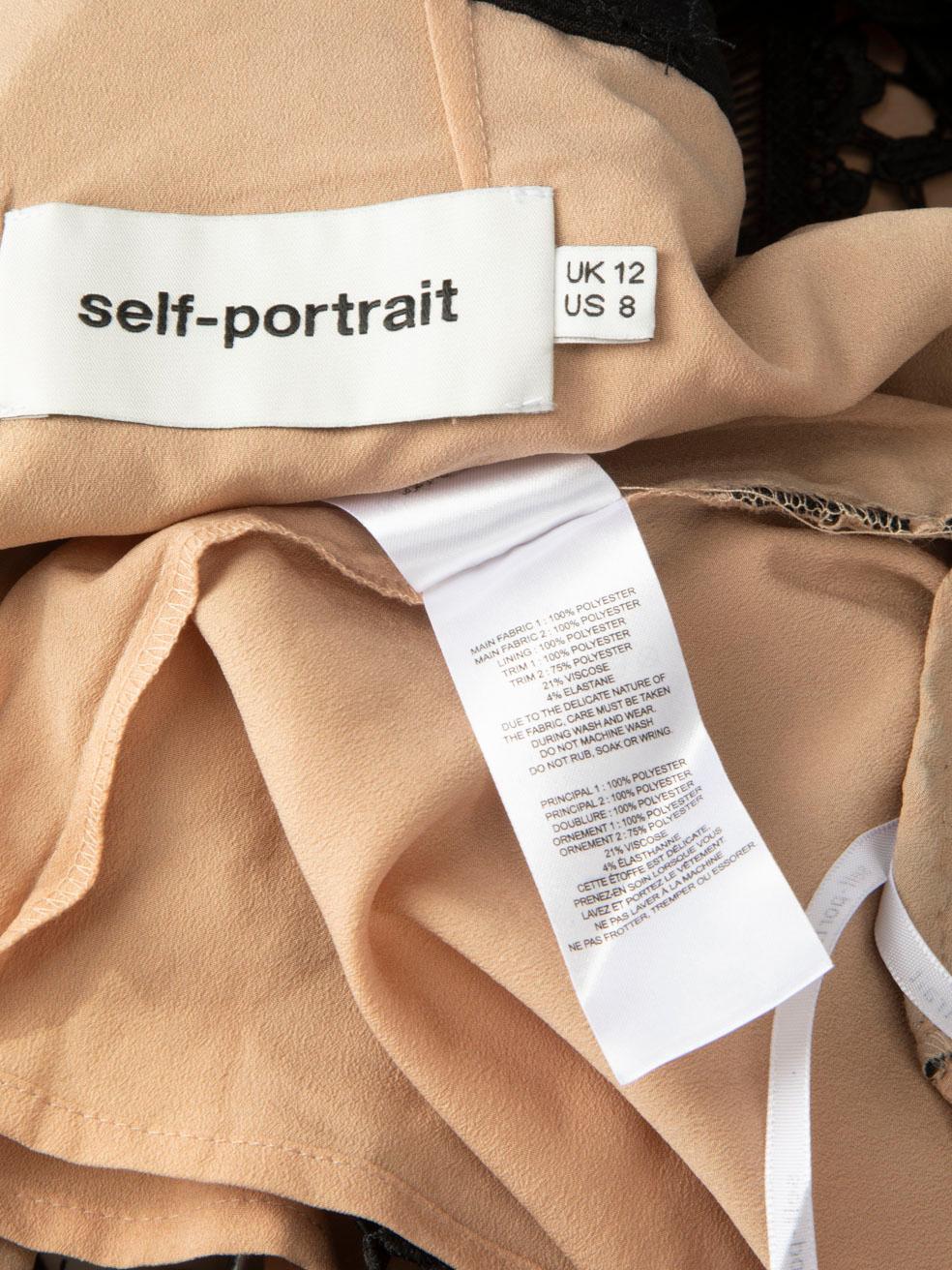 Self-Portrait Schwarz-Weißes ausgeschnittenes Kleid Größe L im Angebot 1