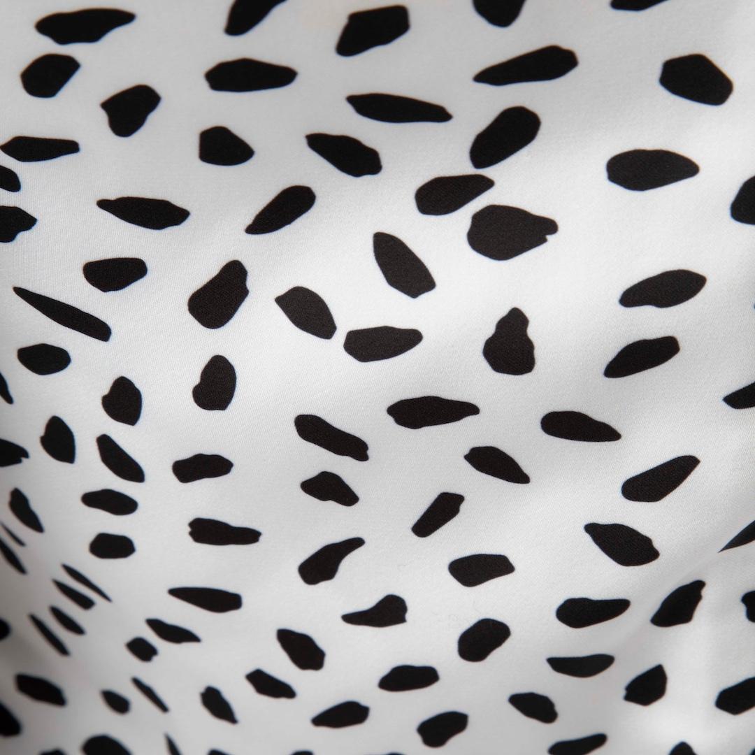 Self-Portrait Black & White Dotted Ruffle Blouse Size S In Good Condition For Sale In London, GB