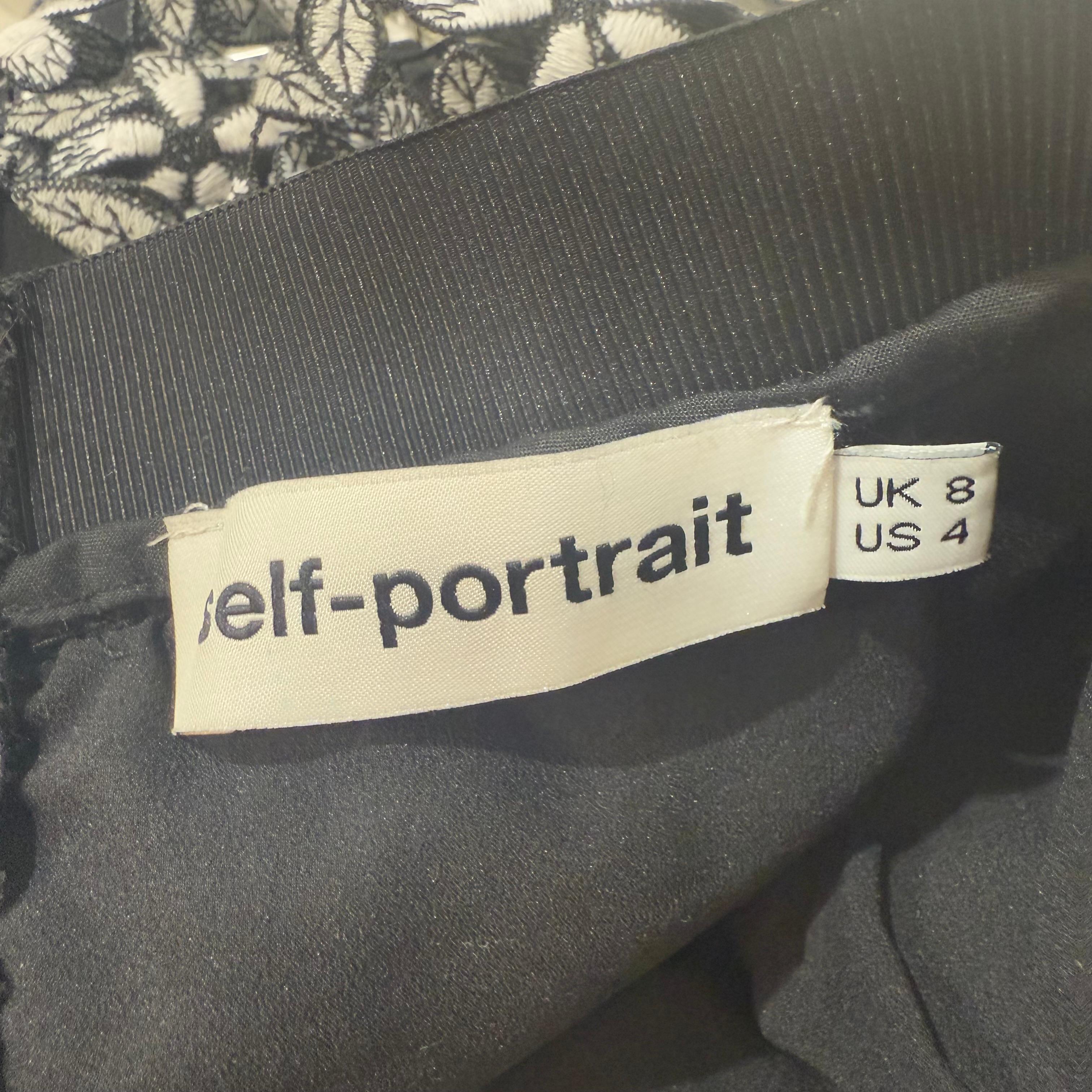 Self-portrait Black&White Skirt Lace US4 For Sale 2
