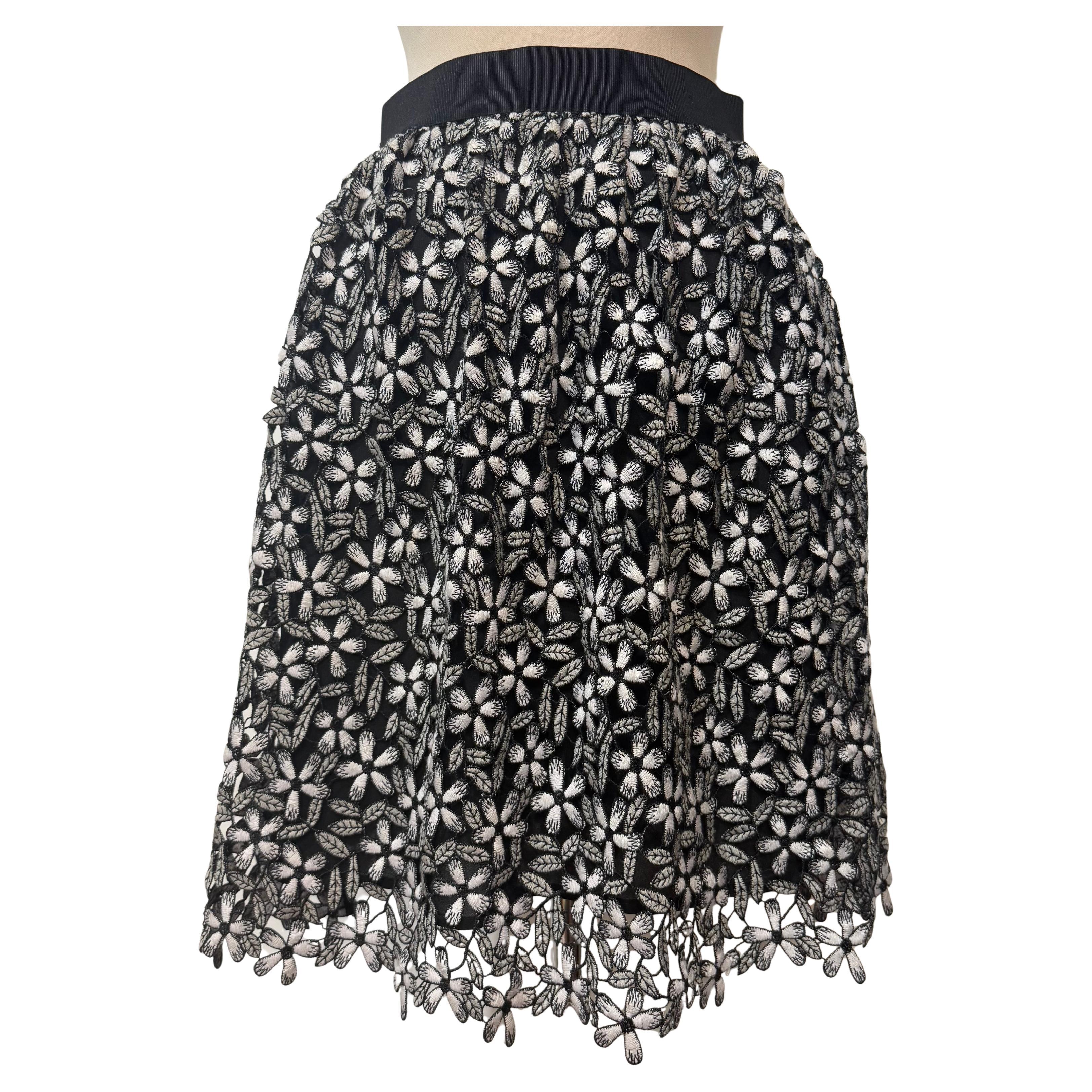 Self-portrait Black&White Skirt Lace US4 For Sale
