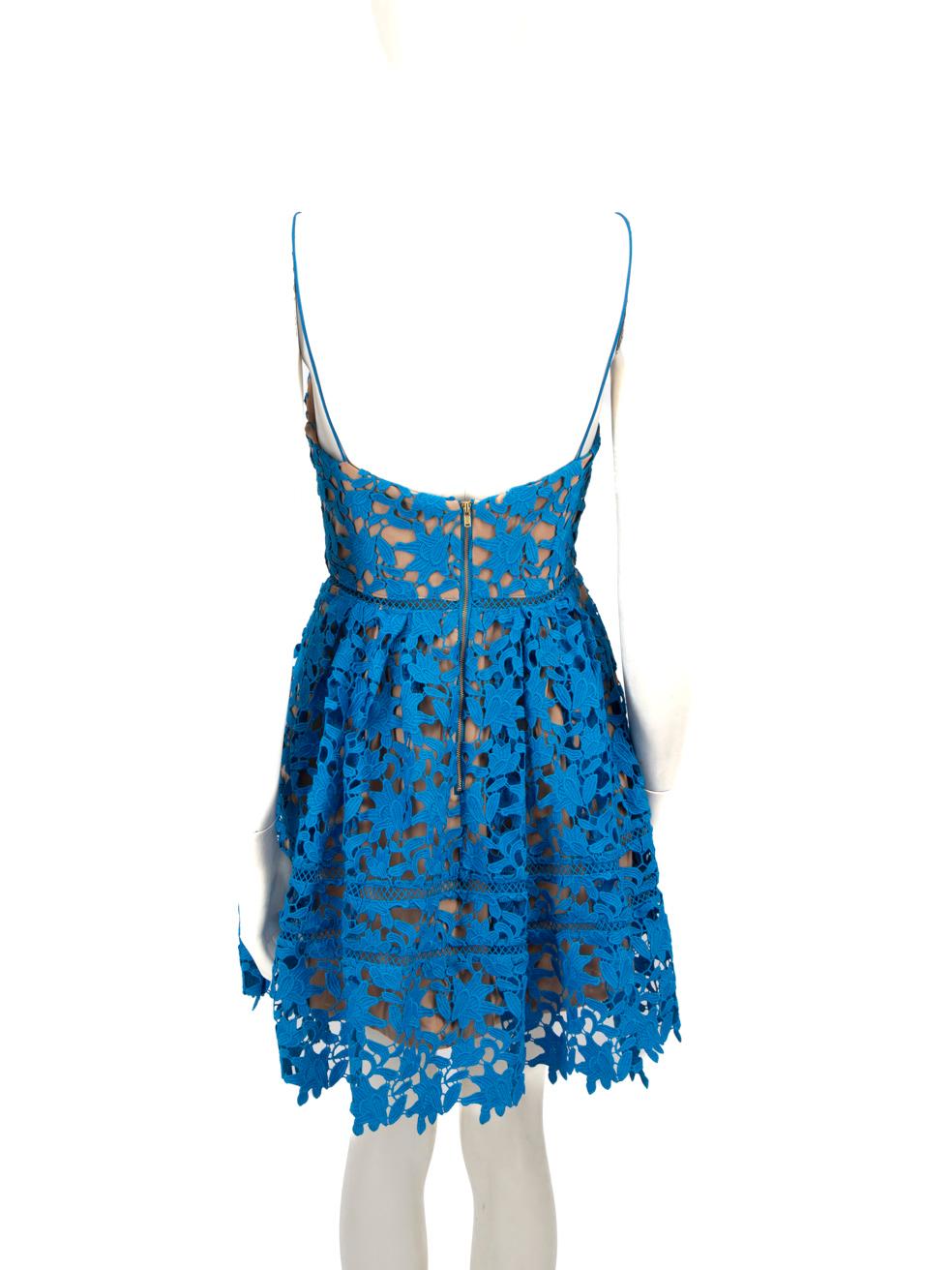Mini Vestido Floral Azealea Azul Self-Portrait Talla S en Bueno Estado en London, GB