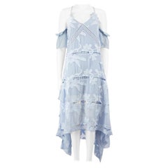 Self-Portrait Blue Floral Lace Pattern Midi Dress Size XL Self-Portrait Blue Floral Lace Pattern Midi Dress Size XL