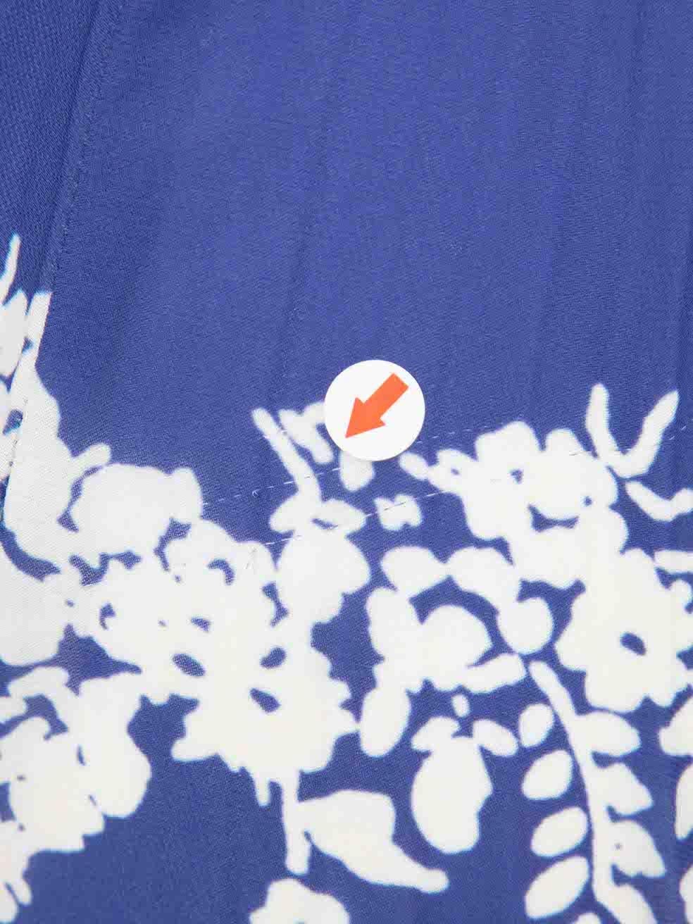 Self-Portrait Blue Floral Print Off-Shoulder Maxi Dress Size M 1