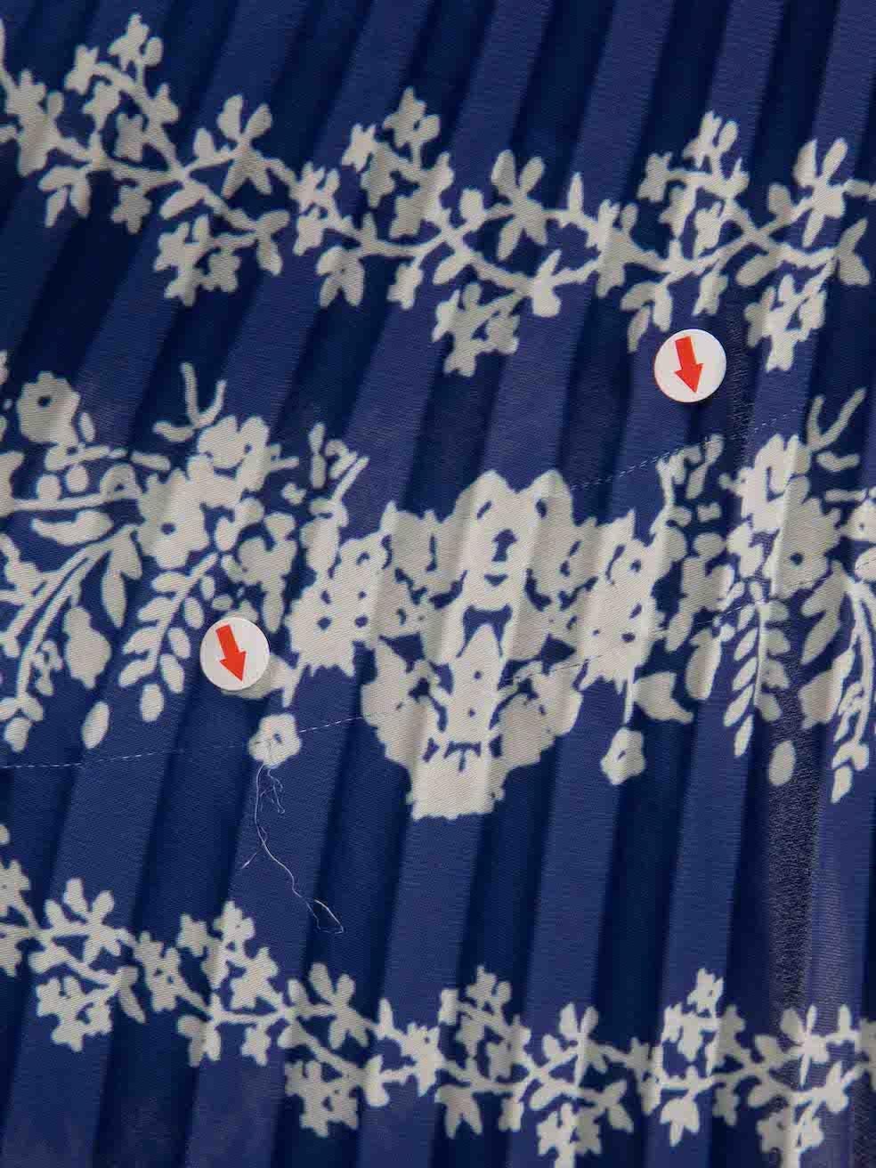 Self-Portrait Blue Floral Print Off-Shoulder Maxi Dress Size M 2