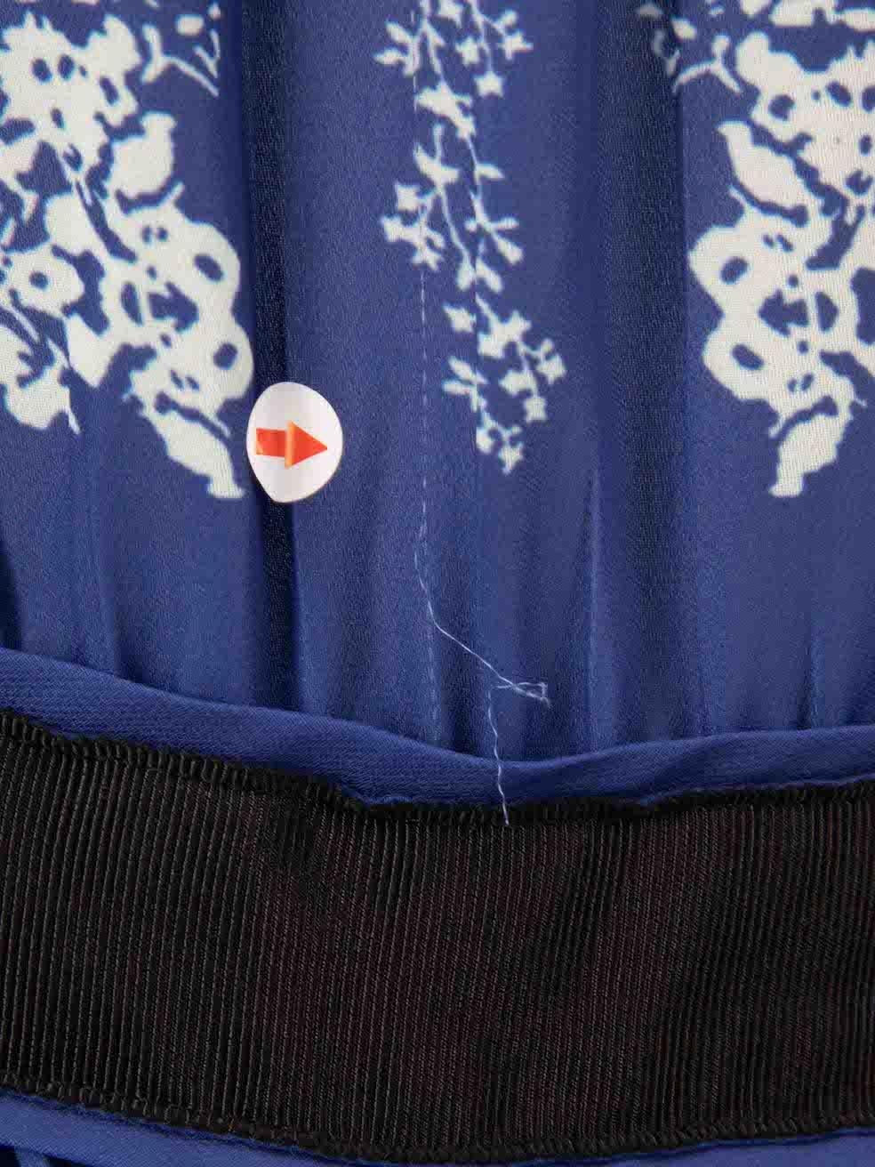 Self-Portrait Blue Floral Print Off-Shoulder Maxi Dress Size M 3