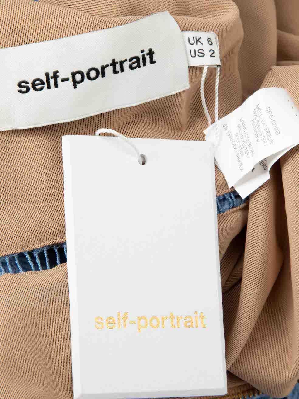 Self-Portrait Blaues Spitzen-Azaelea Midikleid Größe XS Damen im Angebot