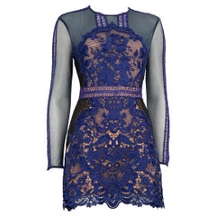 Self-Portrait Blue Lace See Through Dress Size XS