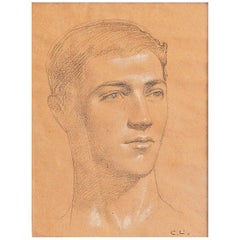 "Self Portrait" by Charles L'Eplattenier, Art Nouveau Painter and Architect