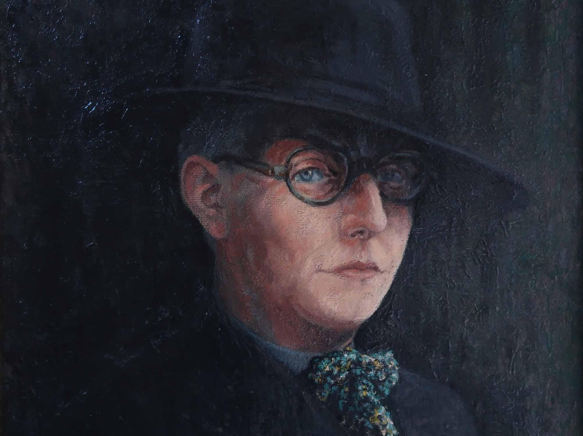 Autorretrato de George Willott. Óleo sobre lienzo. Fechada en 1944. Moderno de mediados de siglo en venta