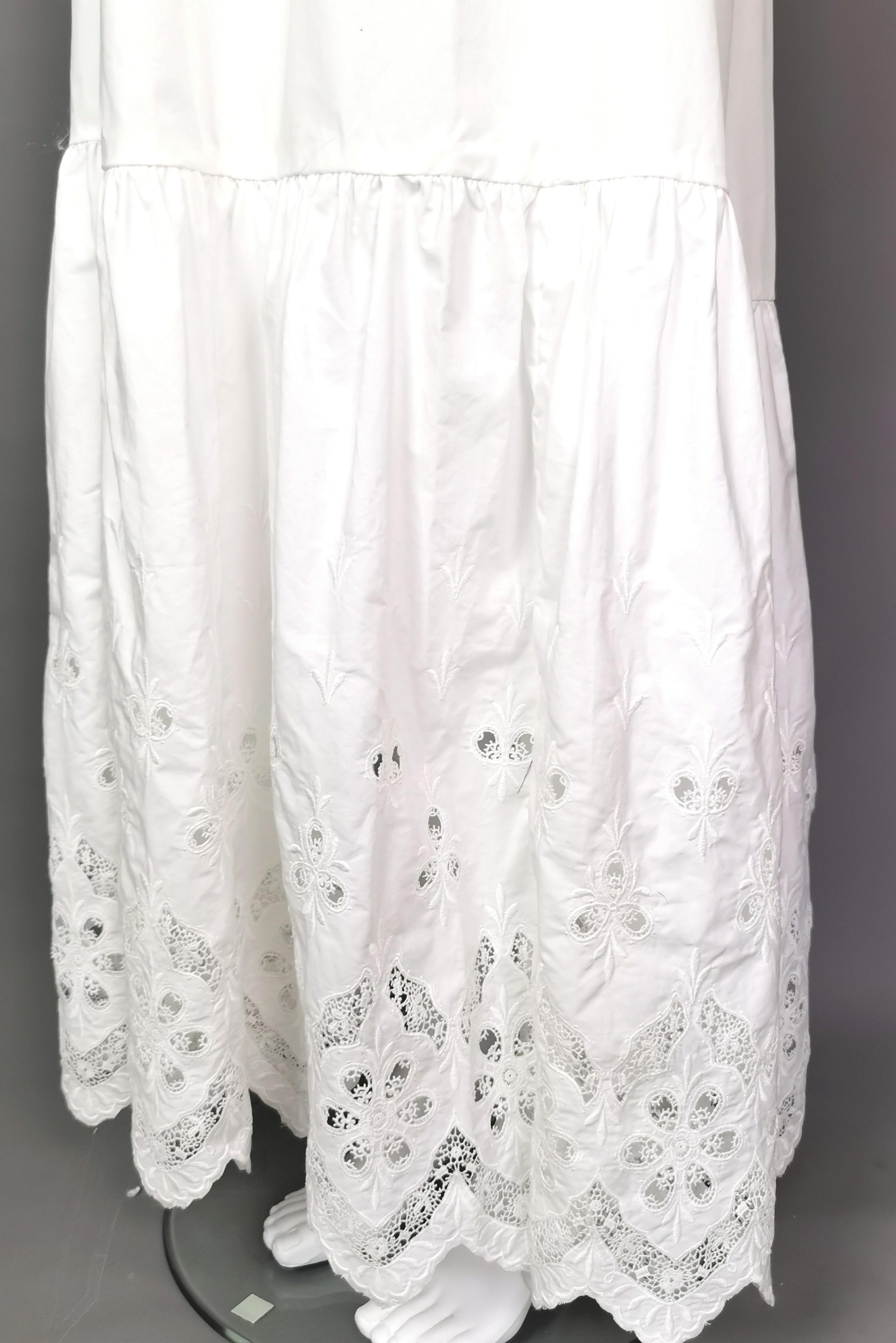 Self Portrait cotton maxi dress, Broderie Anglaise  For Sale 7
