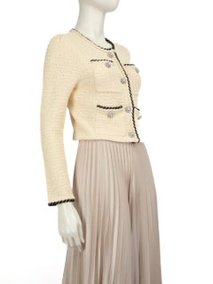 Self-Portrait Cream Sequin Knit Cardigan Size L