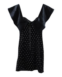 Self-Portrait Crystal Embellished Mini Dress in Black Velvet