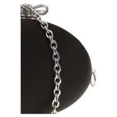 Self-Portrait Crystal-Embellished Satin Clutch — Black