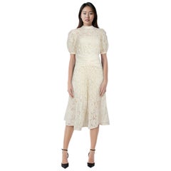 Self-Portrait Ecru Floral Lace Midi Dress Size XXS