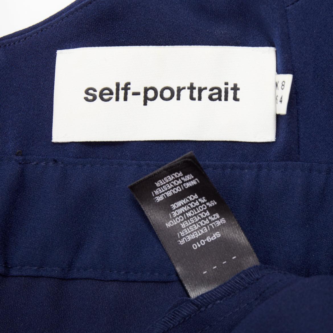 SELF PORTRAIT Eleina Daisy Guipure gelb navy Spitze geblümtes Kleid UK4 XXS im Angebot 3