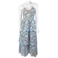 Self Portrait EU 40 Light Blue Lace Self Portrait Spaghetti Strap Dress