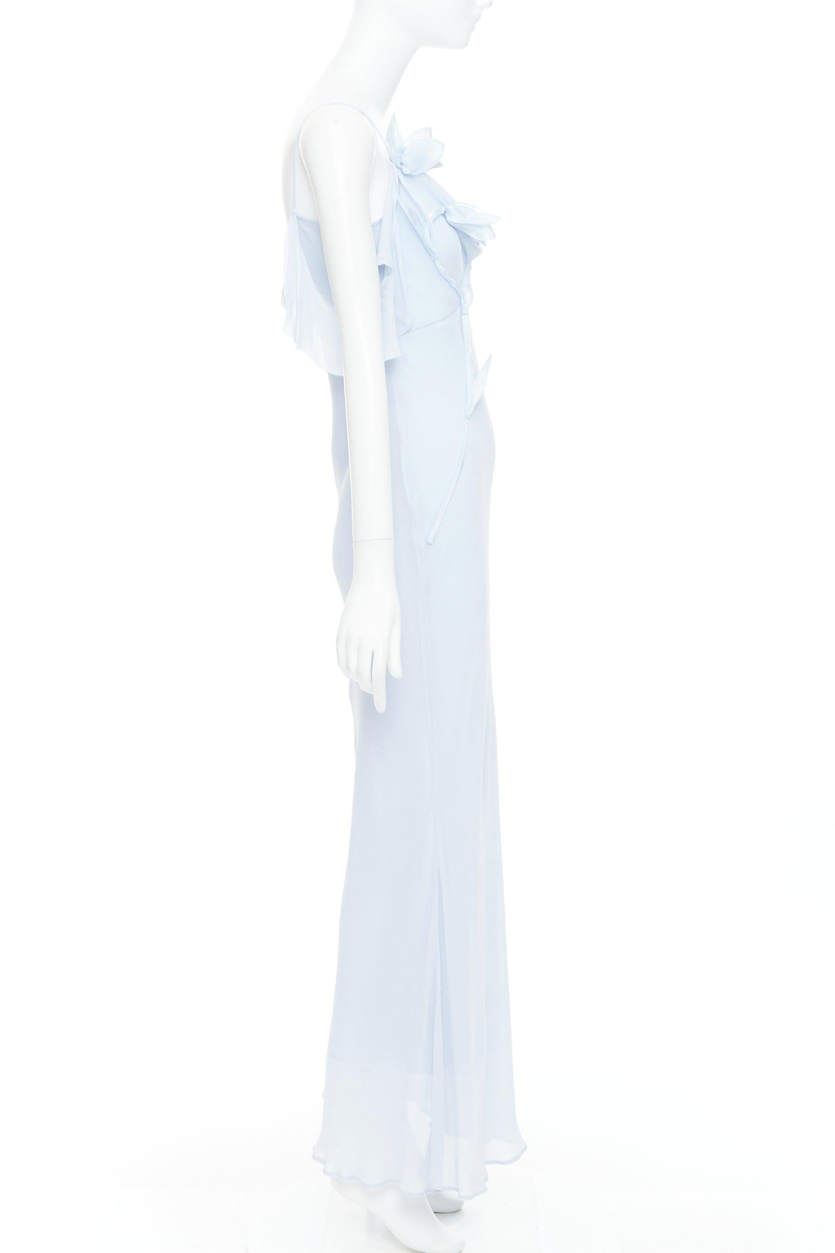 Self-Portrait Georgette Flower bleu poudre robe midi d�éesse embellie UK6 XS État moyen à Hong Kong, NT