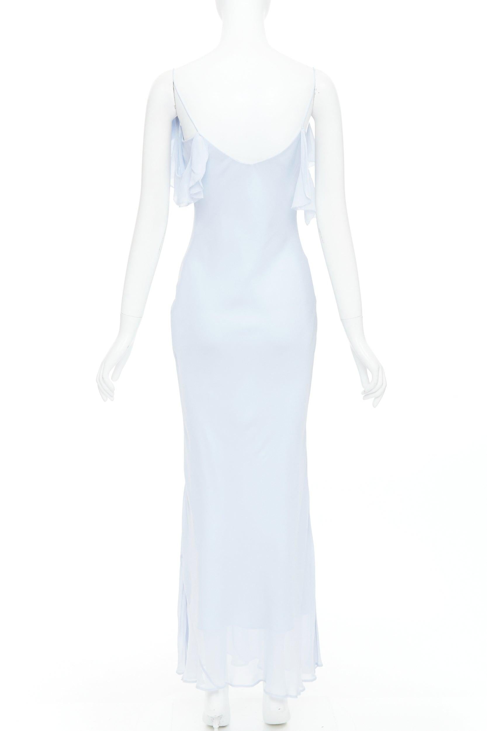  Self-Portrait Georgette Flower bleu poudre robe midi déesse embellie UK6 XS Pour femmes 