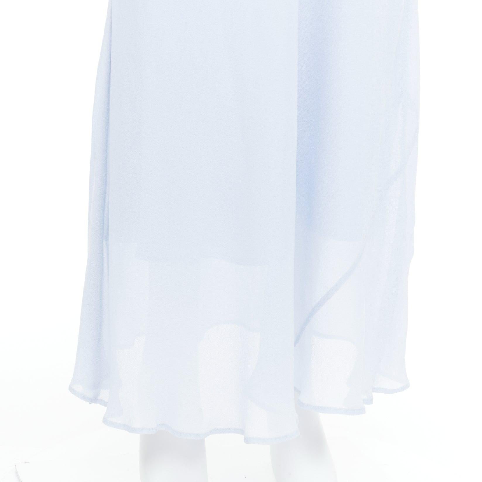 Self-Portrait Georgette Flower bleu poudre robe midi déesse embellie UK6 XS 2
