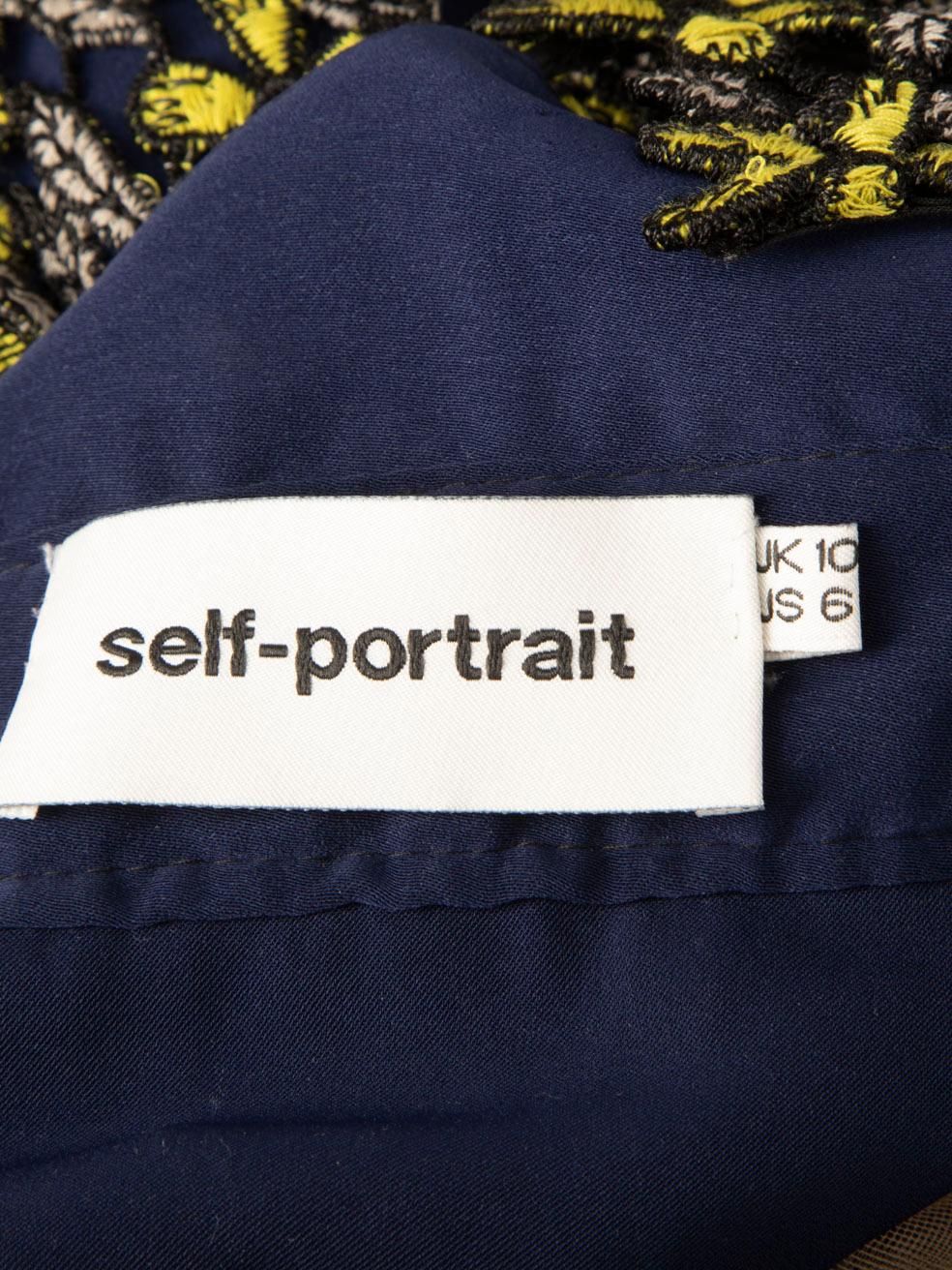Self-Portrait - Robe en dentelle florale verte - Taille M en vente 3