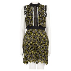 Self-Portrait Green Floral Lace Dress Size M