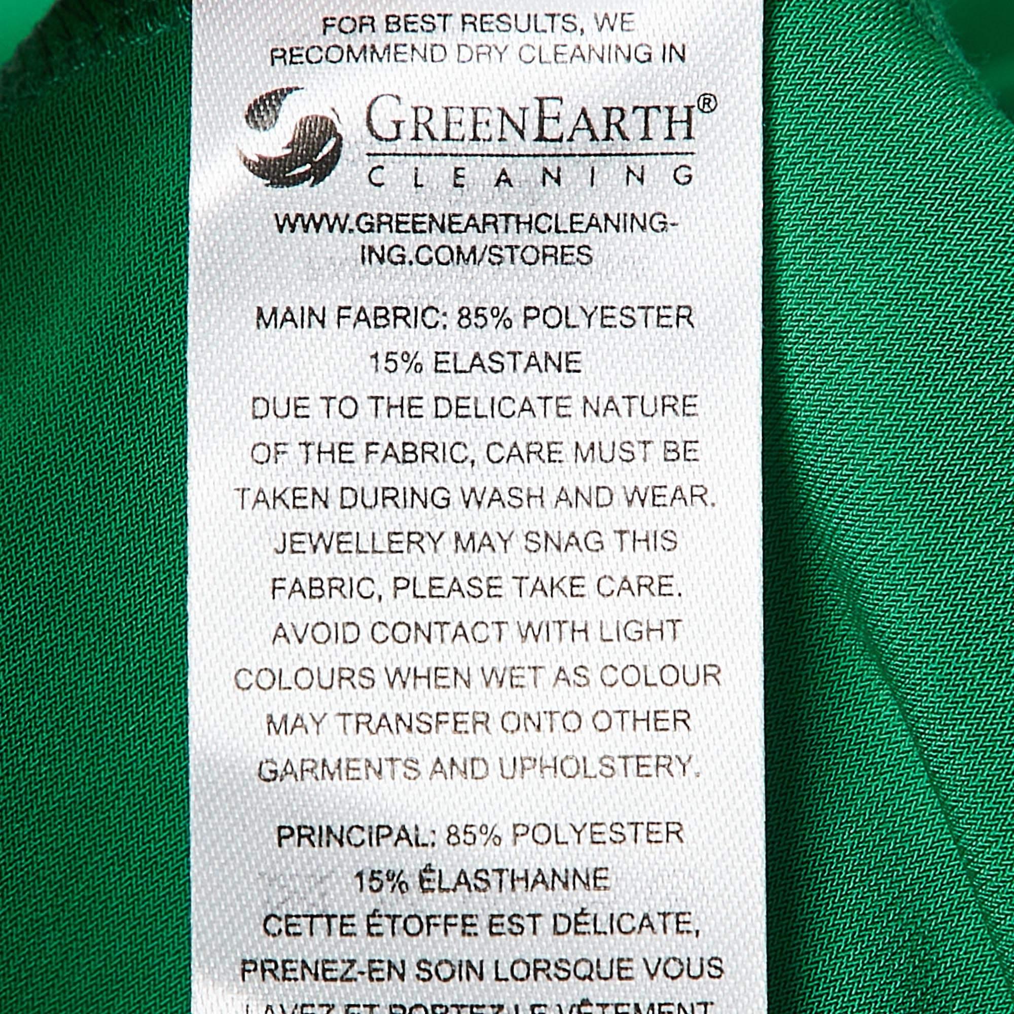 Self-Portrait Green Jersey One Shoulder Ruched Mini Dress M 1