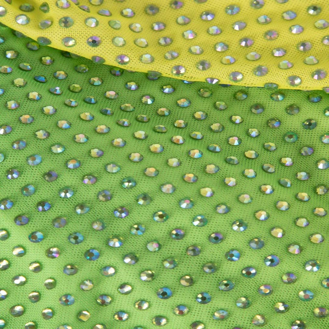 Vert Self-Portrait Green Ombré Embellished Maxi Dress Size S en vente