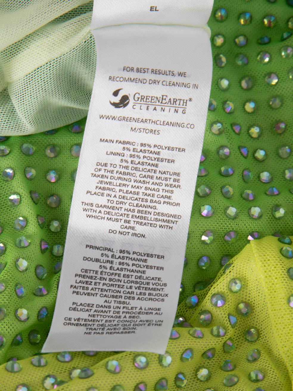 Self-Portrait Green Ombré Embellished Maxi Dress Size S Pour femmes en vente