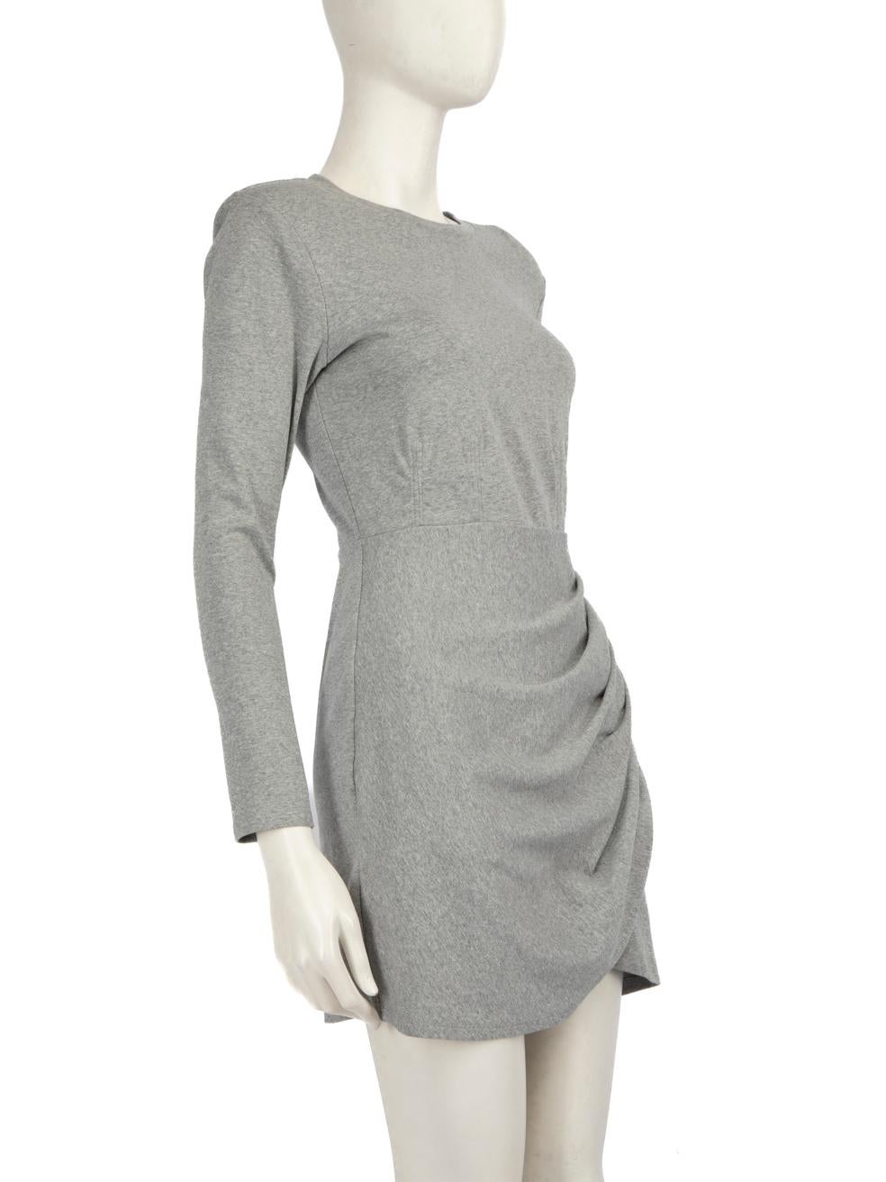 CONDITION is Never worn, with tags. No visible wear to dress is evident on this new Self-Portrait designer resale item.
 
 
 
 Details
 
 
 Grey
 
 Cotton
 
 Dress
 
 Long sleeves
 
 Round neck
 
 Shoulder pads
 
 Back zip and hook fastening
 
