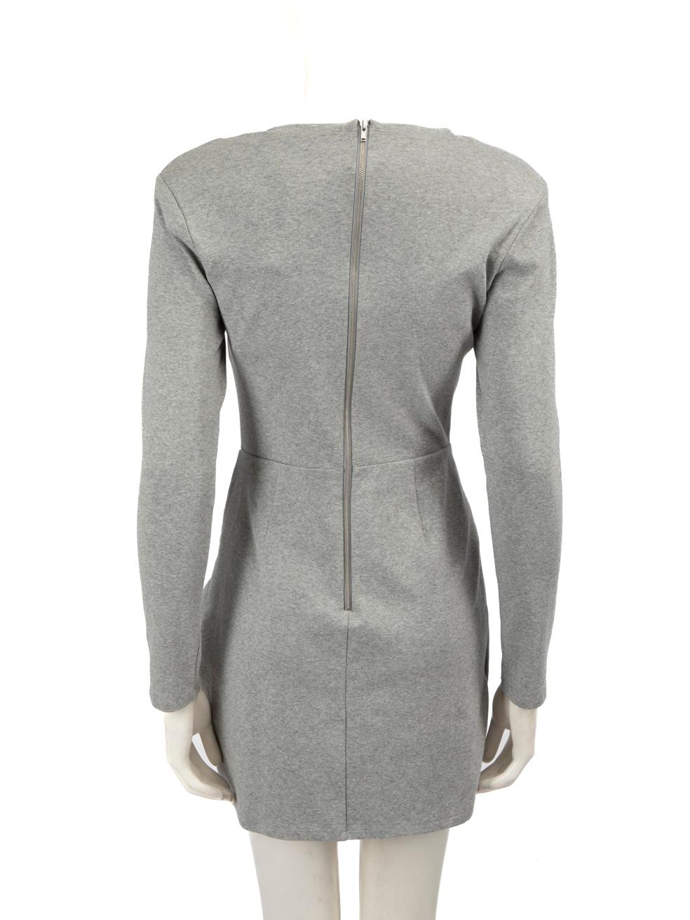 Gray Self-Portrait Grey Ruched Skirt Mini Dress Size S For Sale