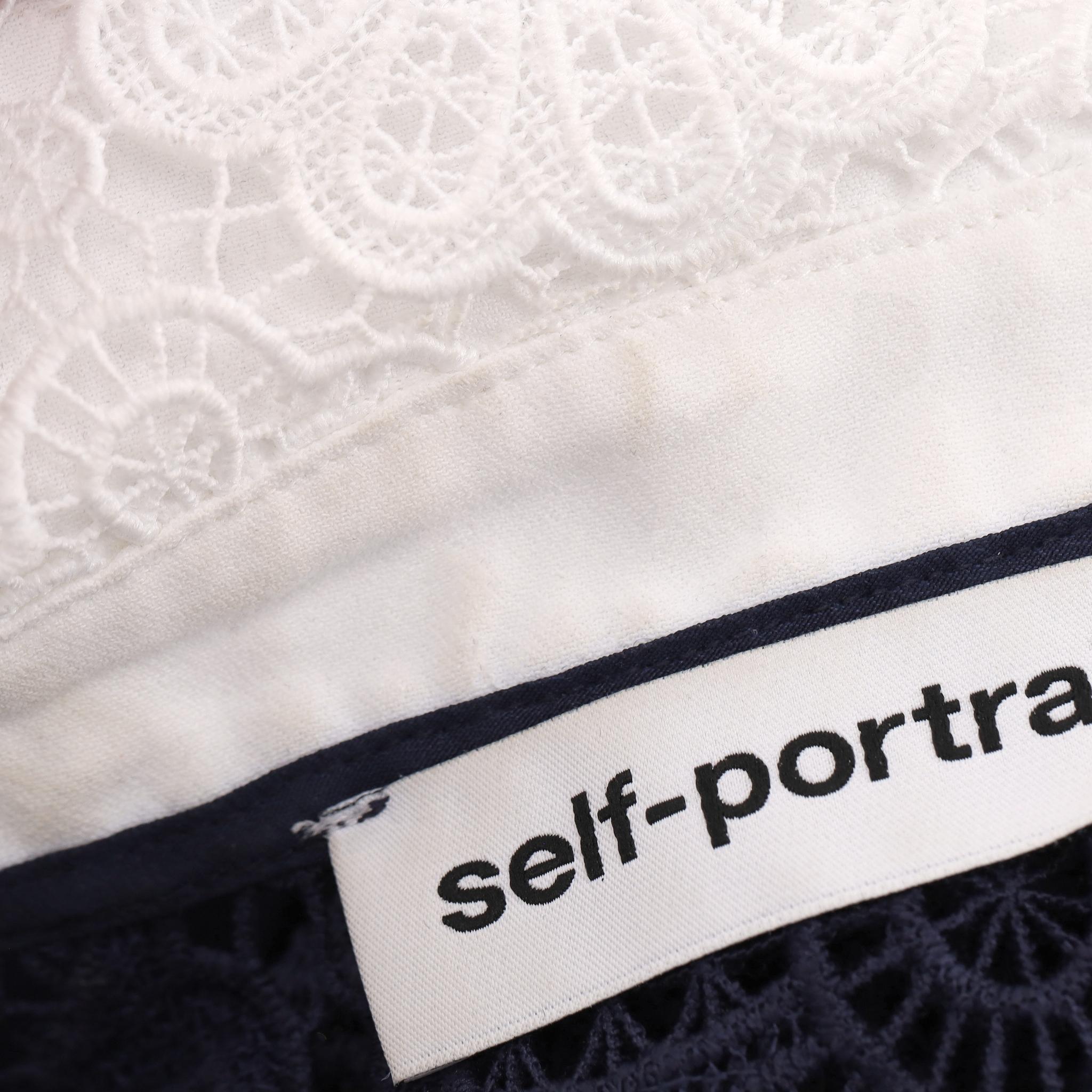 Self-Portrait - Robe midi en dentelle de guipure avec collier en vente 5
