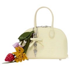 Self-Portrait Lizard-Embossed Leather Shoulder Bag — Yellow