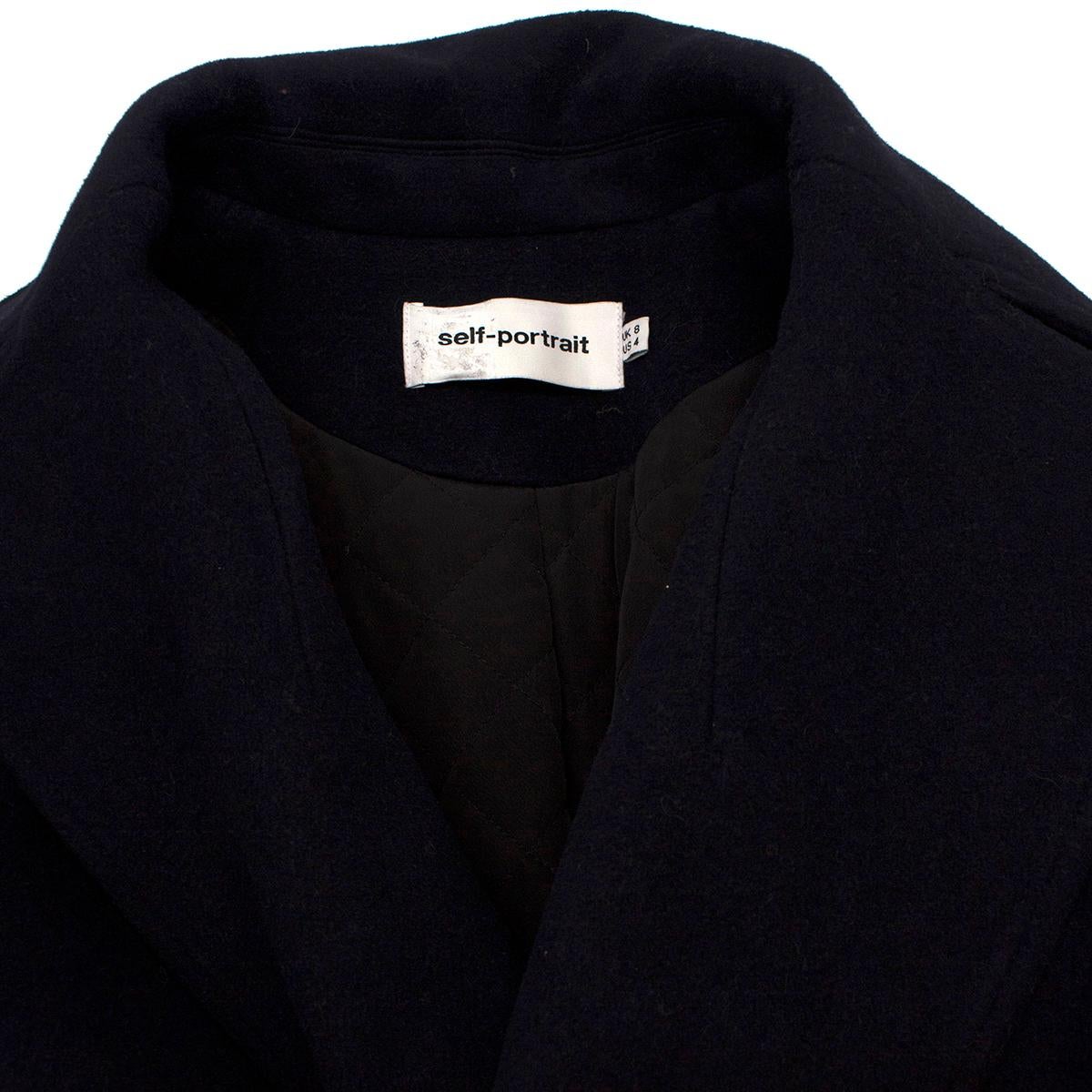 Self-Portrait Long Wool-Blend Coat SIZE 8 In Excellent Condition In London, GB