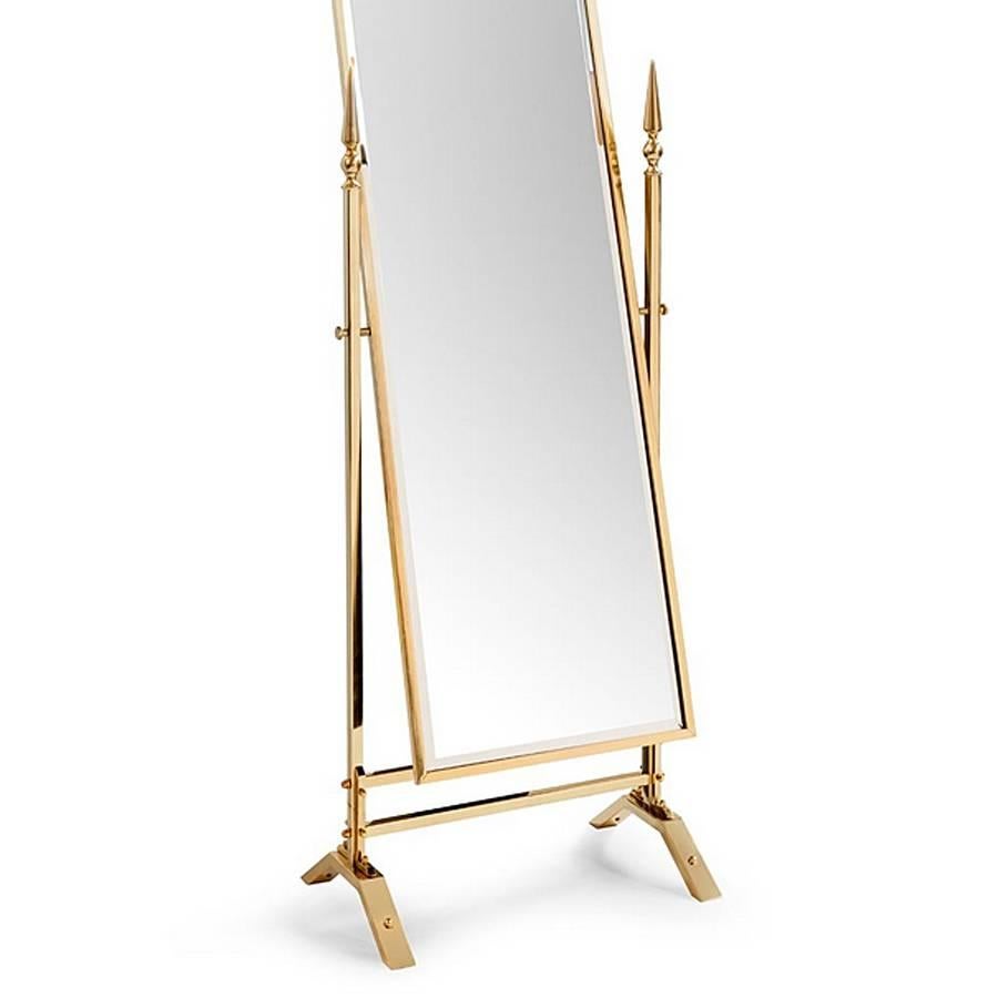 Self Portrait Mirror Reclining in Gold Finish In Excellent Condition In Paris, FR