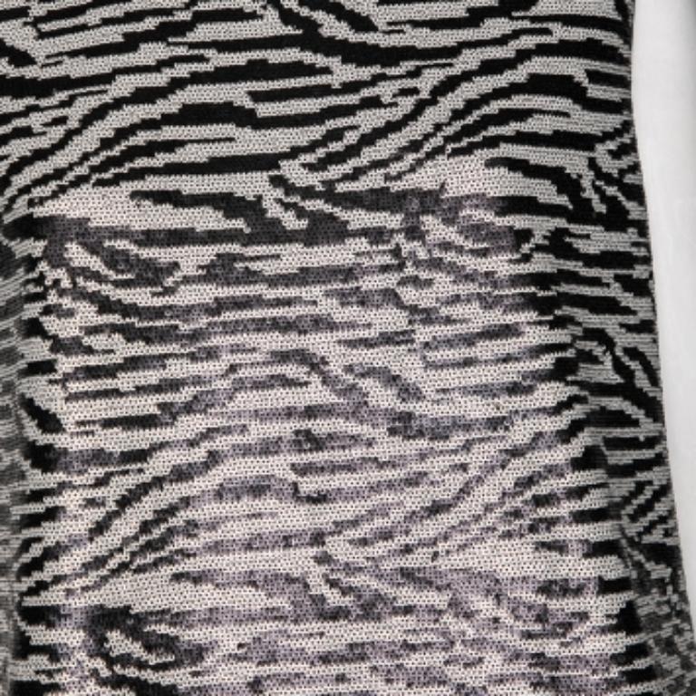 Self-Portrait Top senza maniche monocromatico con motivo a zebre e paillettes, M. I. in vendita 1