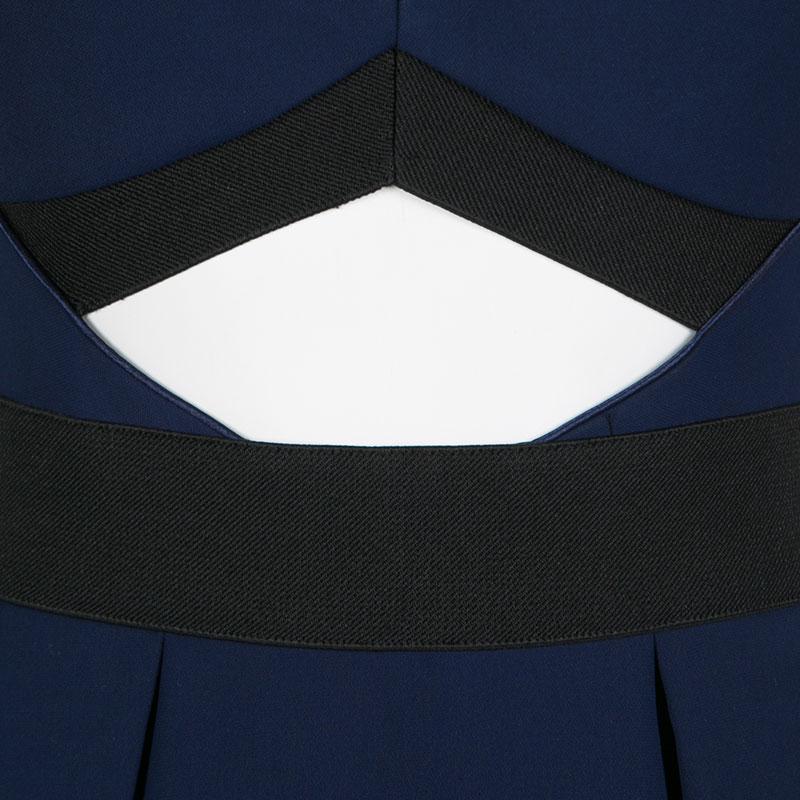 Black Self Portrait Navy Blue Cutout Detail Strapless Lulu Dress S