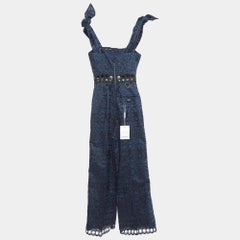Self-Portrait Navy Blue Guipure Lace Jumpsuit S