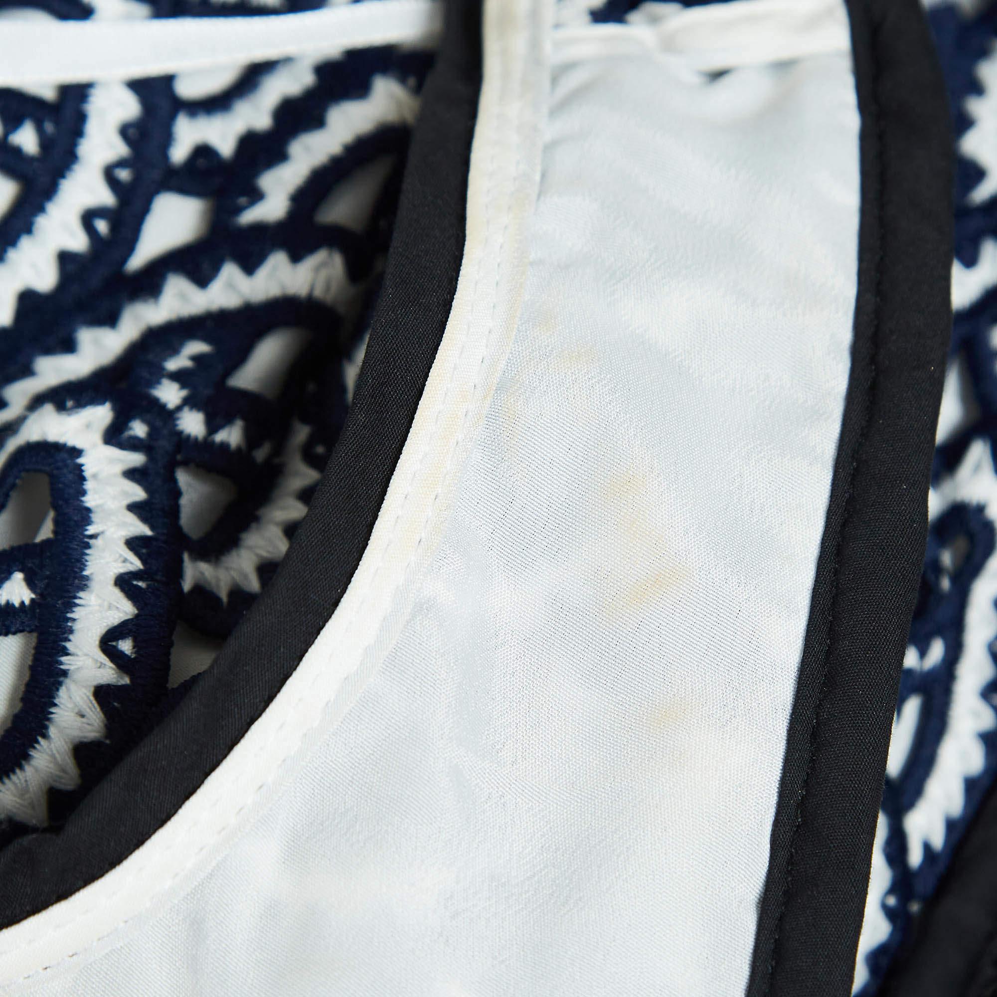 Self-Portrait - Robe midi en dentelle de guipure - Bleu marine M. Pour femmes en vente