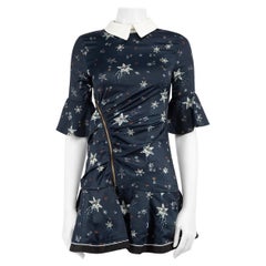 Self-Portrait - Mini robe bleu marine imprimée d
étoiles avec fermeture éclair - Taille XS
