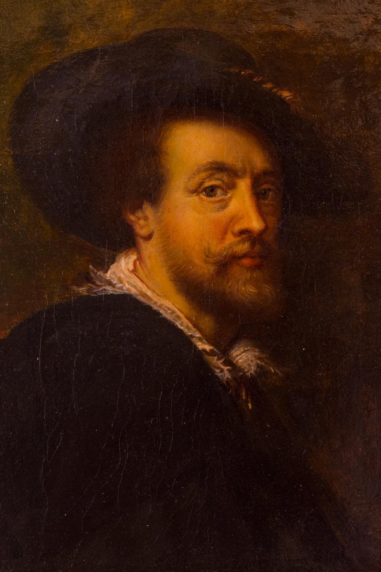 Néerlandais Portrait autoportrait de Peter Paul Rubens, 18ème siècle, hollandais, huile sur toile